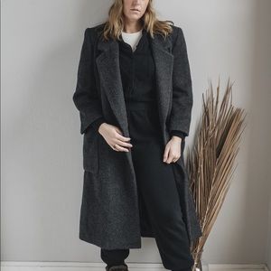 SOLD Vintage grey wool overcoat - union made - size L